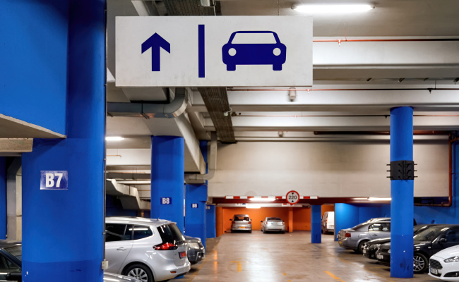 Parking full of cars in Nicosia, Cyprus